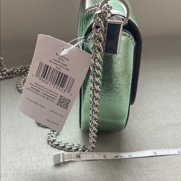 Kate Spade Metallic Seawater Green Crossbody Bag NWT - Picture 13 of 15